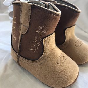Cowboy boots infant crib shoes size 2 or 6-9 m.